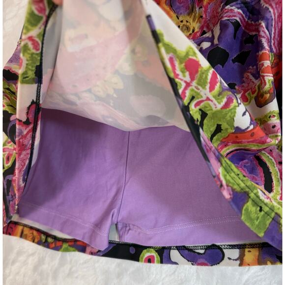 BSkinz Athletic Skirt Shorts Colorful Psychadelic Abstract Floral Golf Tennis XS - Picture 3 of 8